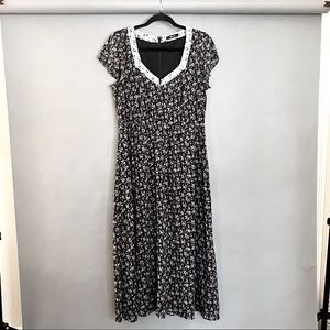 Madewell black and white floral dress size 10